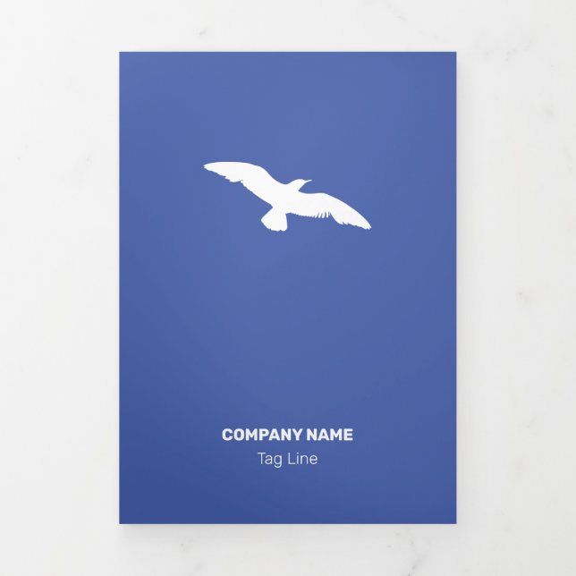 Mittelgradiger monochromer Flat Flying Bird Dreifach Gefaltete Karte (Cover)