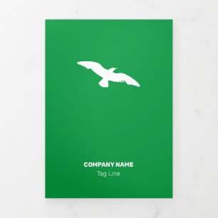 Mittelgradiger monochromer Flat Flying Bird Dreifach Gefaltete Karte