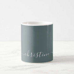 Mittelgrau C13 Weiß Minimalistisch Modern Name Ben Kaffeetasse