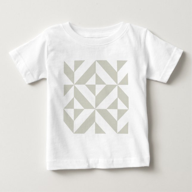 Mittelgraues geometrisches Deko Cube-Muster Baby T-shirt (Vorderseite)