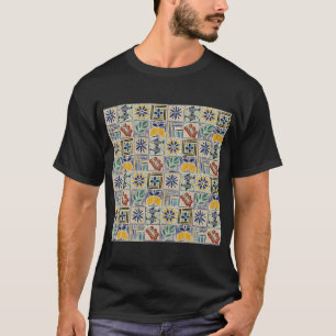 Mittelgroße mediterrane Fliesenmuster mit Zi T-Shirt