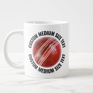 Mittelgroße personalisierte Text Riesen-Kricket-Ta Jumbo-Tasse