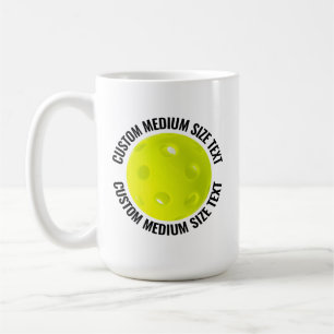 Mittelgroßer Personalisierter Text Pickleball 15 o Kaffeetasse