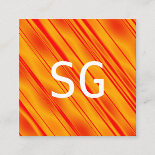 Mittelinitials - Quadrat - Diagonal Orange Quadratische Visitenkarte