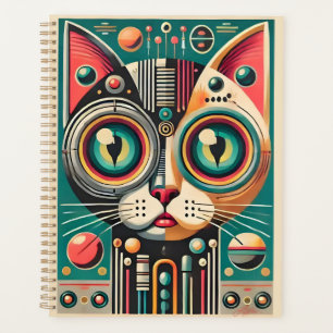 Mitteljahrs-Retro-Futuristikkatze Planer