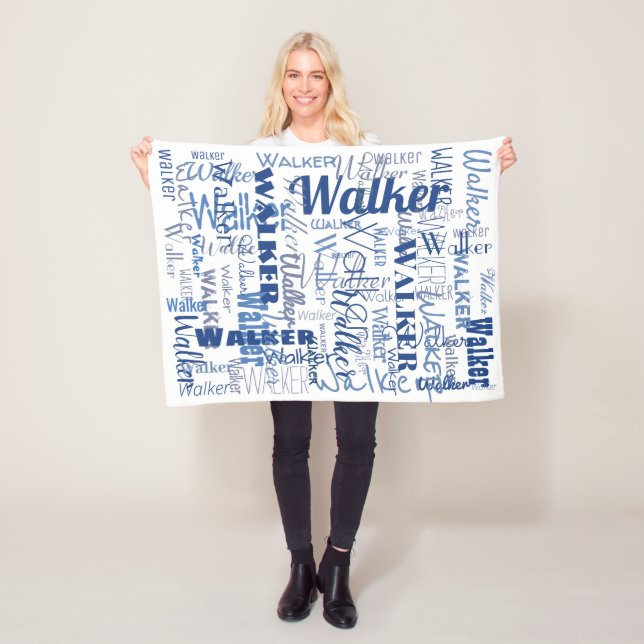 Mittellange Bezeichnungen Muster Blau & Weiß Baby Fleecedecke (Beispiel)