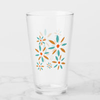 Mittelmäßig Mod Turquoise Blau Und Orange Abstrakt