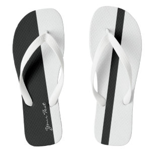 Mittelmäßige schwarze und weiße stilisierte vertik flip flops