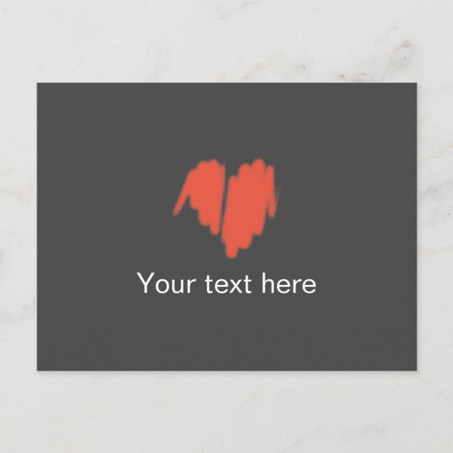 Mittelmäßiges rotes Graffiti-Sprayed-Herzbild Postkarte (Vorderseite)