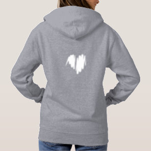 Mittelmäßiges weißes Graffiti-bespritztes Herzbild Hoodie