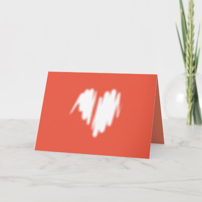 Mittelmäßiges weißes Graffiti-bespritztes Herzbild Karte (Vorderseite)