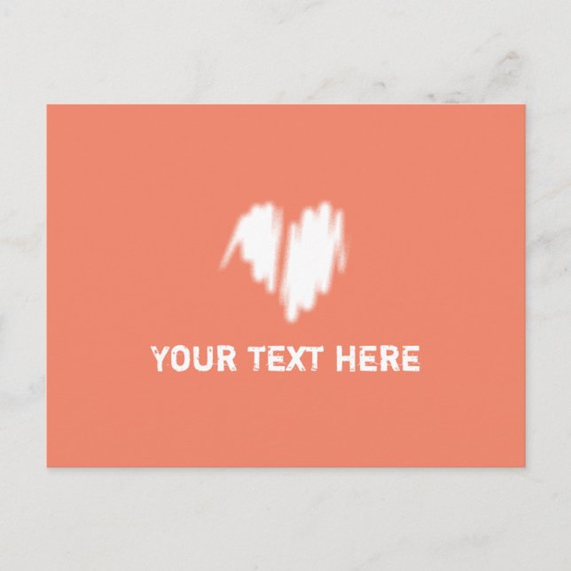 Mittelmäßiges weißes Graffiti-bespritztes Herzbild Postkarte (Vorderseite)