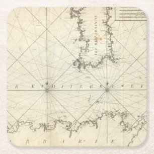 Mittelmeer 2 rechteckiger pappuntersetzer