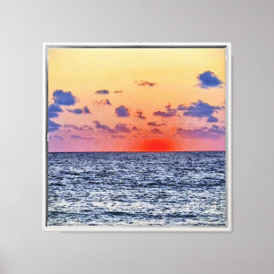 Mittelmeer-Abendsonnenuntergang über Paphos - Leinwanddruck