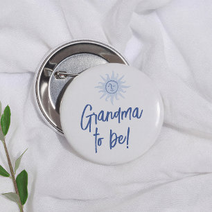 Mittelmeer-Blau Baby Shower Oma wird es Button
