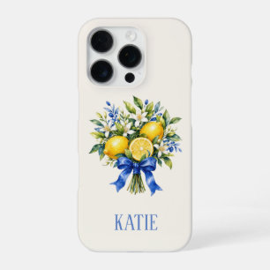 Mittelmeer Blau Lemon Bouquet iPhone 16 Pro Hülle