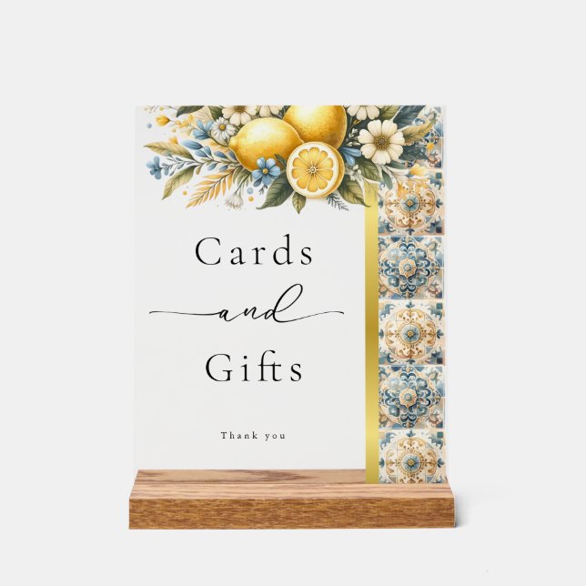 Mittelmeer Blume Italienisch Positano Lemon Acrylschild (Vorderseite)