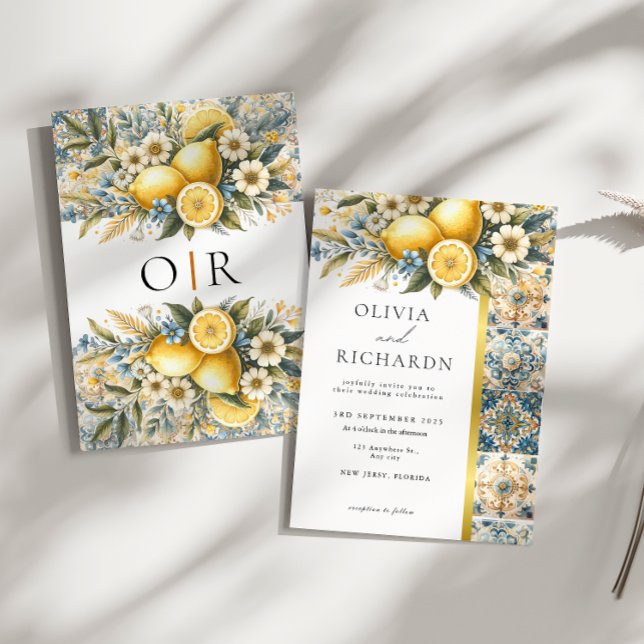 Mittelmeer Blume Italienisch Positano Lemon Einladung (Von Creator hochgeladen)