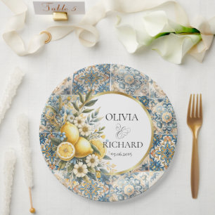 Mittelmeer Blume Italienisch Positano Lemon Pappteller