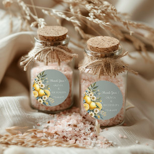 Mittelmeer Blume Italienisch Positano Lemon Runder Aufkleber