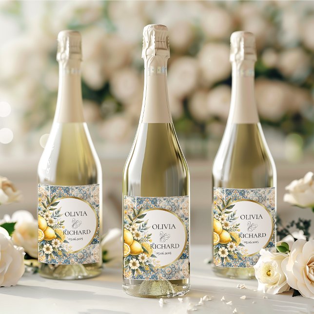 Mittelmeer Blume Italienisch Positano Lemon Weinetikett (Von Creator hochgeladen)