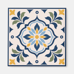 Mittelmeer-Blumenfliesenmuster Magnet
