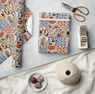Mittelmeer Boho-Fliesenmuster Geschenkpapier
