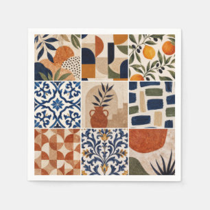 Mittelmeer Boho-Fliesenmuster Serviette