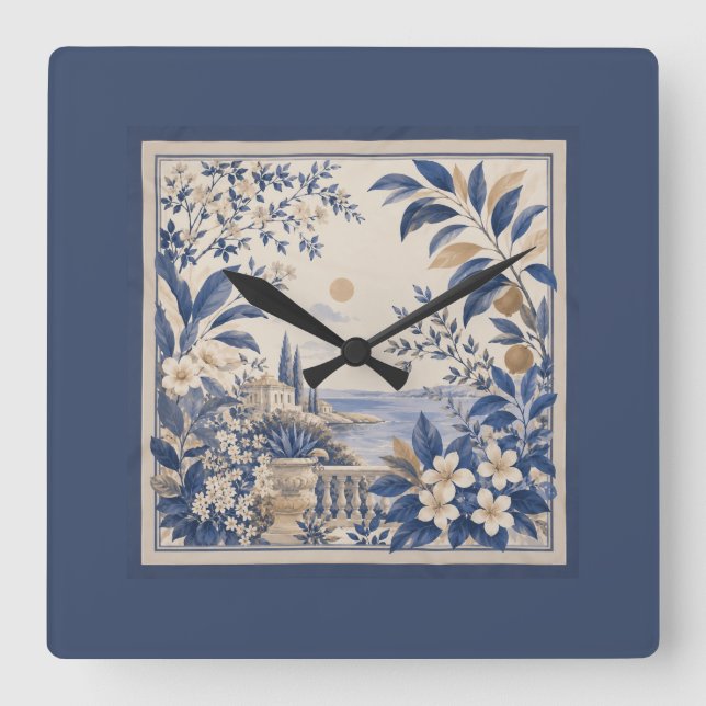 Mittelmeer Botanische Wanduhr (Vorderseite)