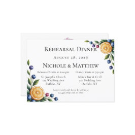 Mittelmeer Citrus Hochzeit Probe Dinner Einladung