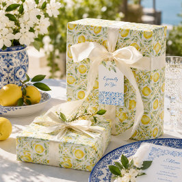 Mittelmeer Citrus Lemon Tiles Geschenkpapier