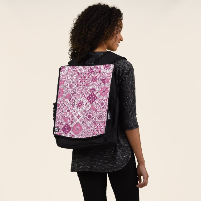 Mittelmeer-Farbtöne/ Azulejo-Fliesen Rucksack (Ausgewaschen)