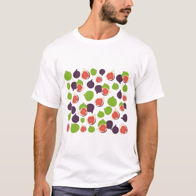 Mittelmeer Fig Summer Fruchtmuster T-Shirt (Vorderseite)