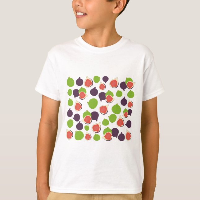 Mittelmeer Fig Summer Fruchtmuster T-Shirt (Vorderseite)