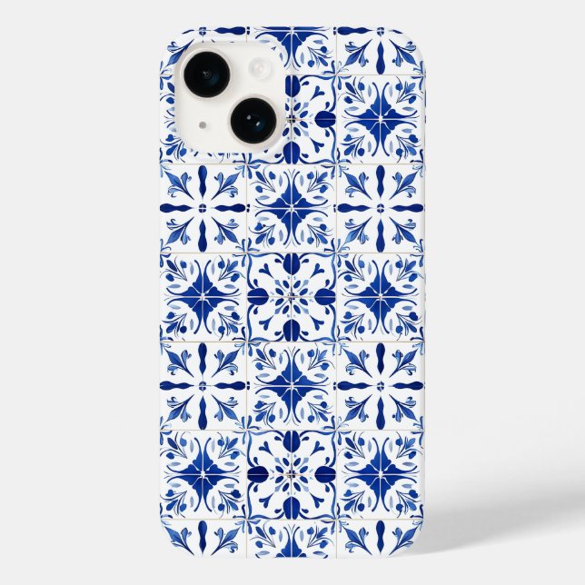 Mittelmeer-Fliese Blau und Weiß Case-Mate iPhone Hülle (Rückseite)