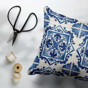 Mittelmeer-Fliesen, Portugal, Azulejo, Majolica Dekokissen