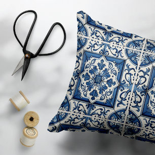 Mittelmeer-Fliesen, Portugal, Azulejo, Majolica Dekokissen