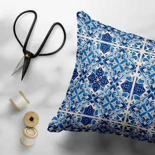 Mittelmeer-Fliesen, Portugal, Azulejo, Majolica Dekokissen