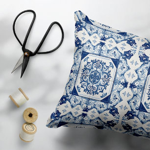 Mittelmeer-Fliesen, Portugal, Azulejo, Majolica Dekokissen