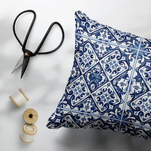 Mittelmeer-Fliesen, Portugal, Azulejo, Majolica Dekokissen