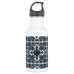 Mittelmeer-Fliesen, Portugal, Azulejo, Majolica Edelstahlflasche