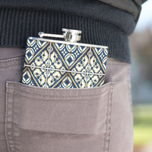 Mittelmeer-Fliesen, Portugal, Azulejo, Majolica Flachmann