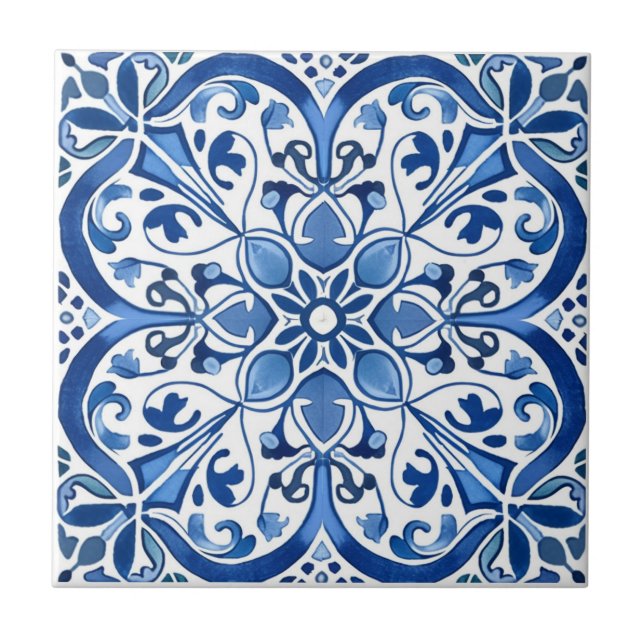 Mittelmeer-Fliesen, Portugal, Azulejo, Majolica Fliese (Vorderseite)