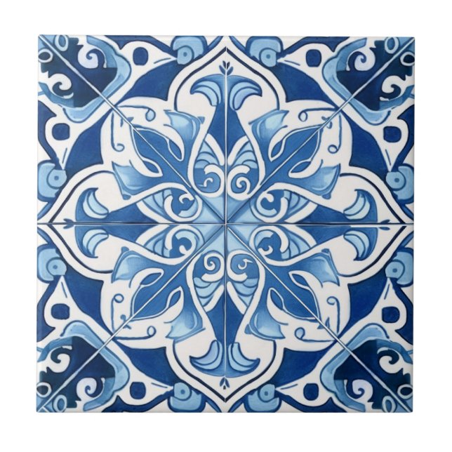 Mittelmeer-Fliesen, Portugal, Azulejo, Majolica Fliese (Vorderseite)