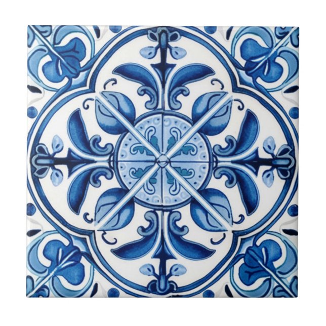 Mittelmeer-Fliesen, Portugal, Azulejo, Majolica Fliese (Vorderseite)