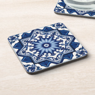Mittelmeer-Fliesen, Portugal, Azulejo, Majolica Getränkeuntersetzer