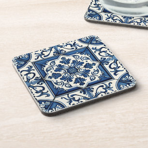 Mittelmeer-Fliesen, Portugal, Azulejo, Majolica Getränkeuntersetzer