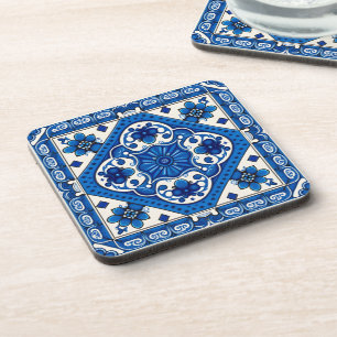 Mittelmeer-Fliesen, Portugal, Azulejo, Majolica Getränkeuntersetzer