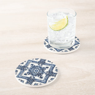 Mittelmeer-Fliesen, Portugal, Azulejo, Majolica Getränkeuntersetzer