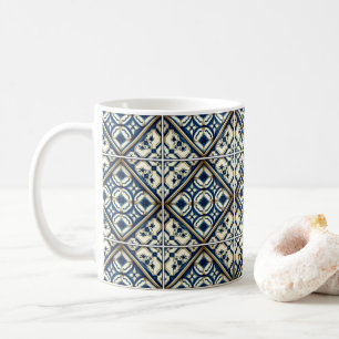 Mittelmeer-Fliesen, Portugal, Azulejo, Majolica Kaffeetasse